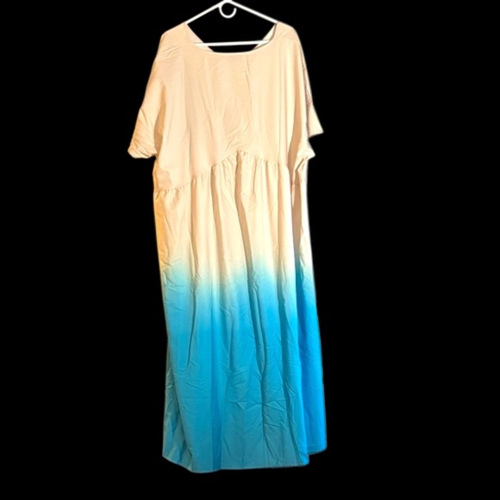 NWOT-Elegant Blue and White Maxi Dress - Picture 3 of 9